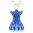 thumbnail image 5 of iiniim Girls Space Alien Dress Cap Sleeve Metallic Holographic A Line Tutu Dress Set Outer Space Outfits Colorful Silver 12, 5 of 7
