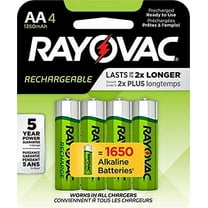 Rayovac Rechargeable 1350mAh NiMH AA Batteries 4 Pack