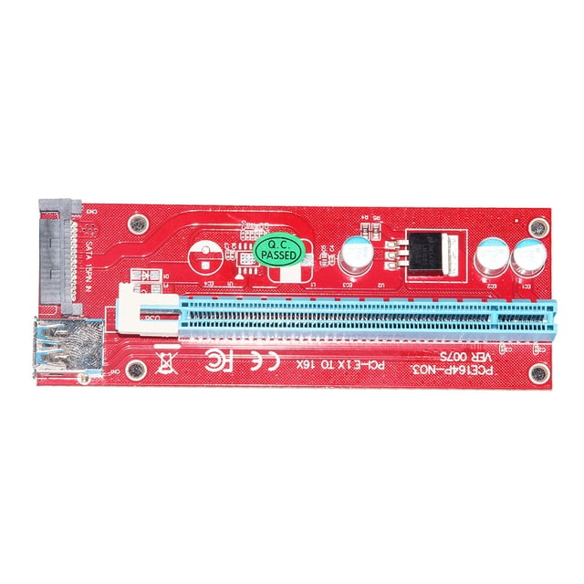 fashionhome PCI-E Riser Board SATA 15pin Power Interface Extender Card USB 3.0 PCI-E 1x to 16X Adapter