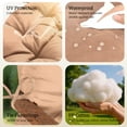 thumbnail image 3 of Outdoor Bench Cushion Inlife Swing Chair Cushion Waterproof with 8 Nonslip Ties, Khiki 120cm*100cm, 3 of 7