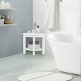 thumbnail image 4 of Gymax 2-Tier Corner Shower Bench Stool Waterproof Bathroom Stool Heavy Duty w/ Shelf Creamy White, 4 of 10