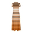 thumbnail image 5 of Vestido Corto de Verano de la Moda de las Mujeres Impreso de Manga Corta Cuello Redondo Tobillo de Longitud Vestido Casual, 5 of 5