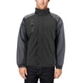 thumbnail image 3 of Men’s Quilted Lined Removable Hood Two Toned Zipper Puffer Lightweight Jacket (Black, 2XL), 3 of 7