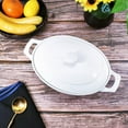 thumbnail image 7 of 1.9 Quart White Ceramic Casserole Dish with Lids, Oven Safe Baking Set for Lasagna, Soup & More, 7 of 7