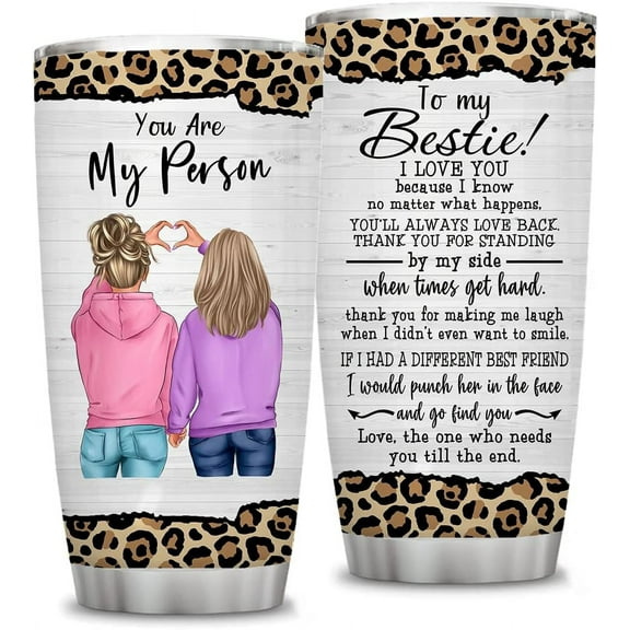Friend Gifts for Women,20 oz You Are My Person Tumbler Cups with Lid, Stainless Steel, Double Wall, To my Bestie Insulated Tumblers Travel Coffee Mug, Birthday Christmas Gifts For Her