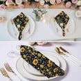 thumbnail image 3 of Black Yellow Sunflower Cloth Napkins, Summer Botanical Farmhouse Floral Washable and Reusable Dinner Napkins Set of 4, Table Napkin for Kitchen Party Birthday Wedding Hotel Housewarming 20"x20", 3 of 9