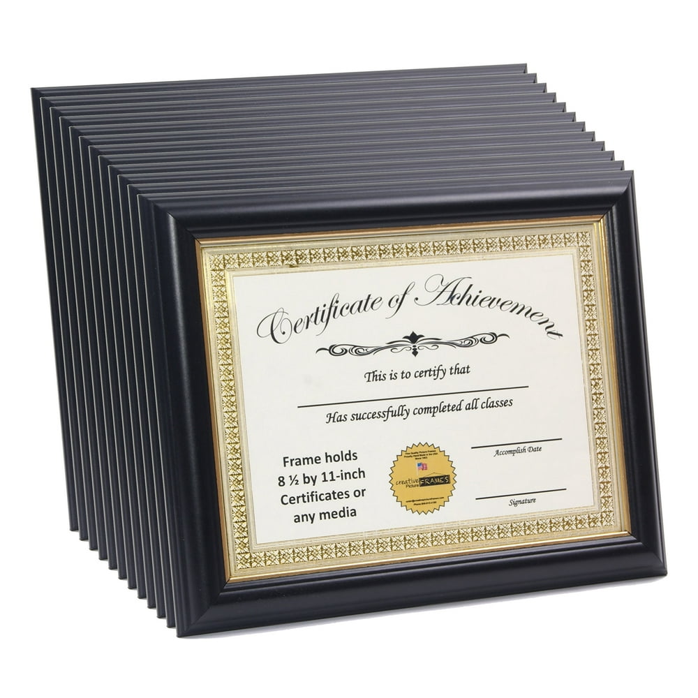 CreativePF [8.5x11bk/gd] Black Certificate Frame Displays 8.5 by 11