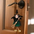 thumbnail image 7 of XIA0LE Halloween Small Witch Decor Halloween Tree Decoration Hanging Witch Doll Broomstick With Bells Ornaments For Porch, Party Decor (Green), 7 of 7
