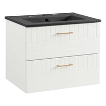 Modway Daybreak 24" Bathroom Vanity in White Black