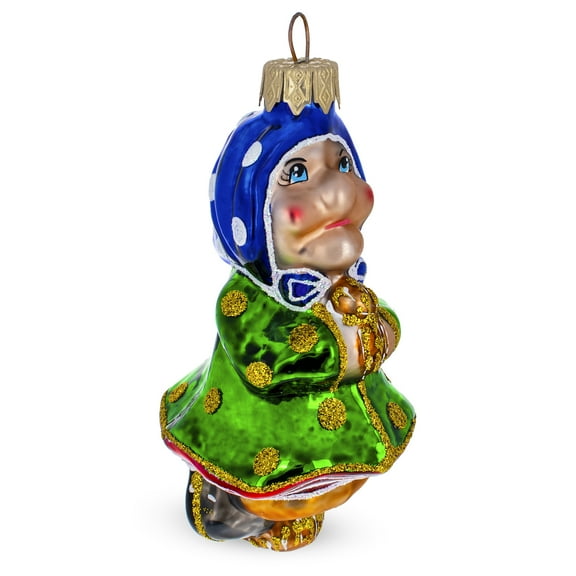 Baba Yaga Folk Tale Character Glass Christmas Ornament
