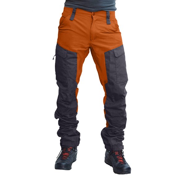Mens Overalls Two Color Splicing Casual Pants Clothes