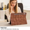 thumbnail image 3 of for Lenovo Idea Tab Pro 12.7 inch 2025 (TB-373FU/TB-375FC) Case, Rhombus Grid Pattern Multiple Viewing Angles Stand Slim Folio Cover (Brown), 3 of 7