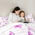 thumbnail image 5 of Manfei Cartoon Flying Animal Bedding Comforter Set,Countryside Floral Butterflies Twin Comforter Sets,Purple White Bedding Set For Girls,Ultra Soft Home Decor,2-Piece, 5 of 8