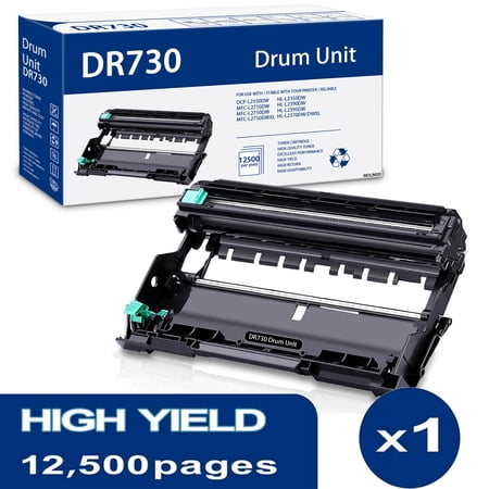 DR730 Drum Unit Yields up to 12,500 Pages Replacement for Brother DCP-L2550DW Printer 1 Pack (Toner Not Included)