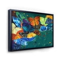 thumbnail image 3 of Designart 'Abstract Colour Butterflies On A Gree' Modern Framed Canvas Wall Art Print, 3 of 5