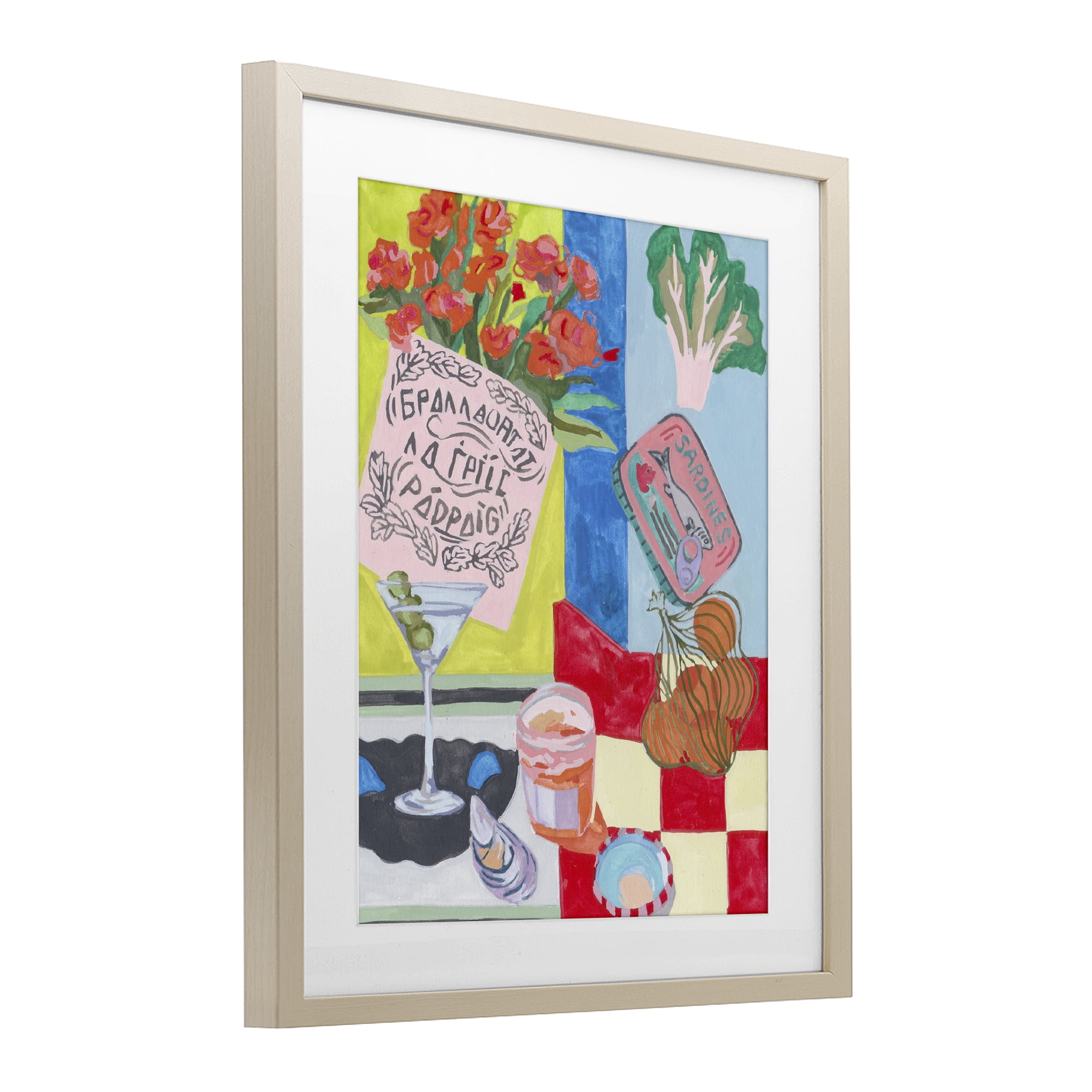 Stupell Industries Kitchen Checkered Still Life Birch Framed Print Under Glass, design by Melissa Wang