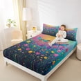 thumbnail image 4 of Feelyou Rustic Groovy Flower Full Size Sheets, Dreamy Dragonfly Animal Bed Sheets, Splatter Watercolor Sheet Sets, Microfiber Bedroom Decor, 4pcs, 4 of 7