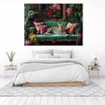 thumbnail image 6 of Mudket Leopard on Emerald Green Baroque Sofa Canvas Wall Art, Maximalist Floral Vintage Trendy Wall Art Print for Luxury Living Room Eclectic Home Decor, Framed Ready to Hang - 12"L x 8"W, 6 of 9