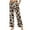 Brown Cow Print, variant on Cow Diamond Print Beige Women’s Palazzo Trousers Pants Drawstring High Waist Wide Leg Daily Trousers Comfy Elastic Flowy Slacks with Pockets, XXL