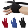 thumbnail image 4 of NIBOLOG 2 Pcs Spandex Snooker Billiard Cue Gloves Pool Left Hand Three Finger Accessory, 4 of 8