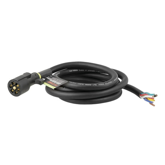 CURT 56602 Replacement 7-Pin RV Blade Trailer Wiring Harness Plug, 8-Foot Blunt-Cut Wires