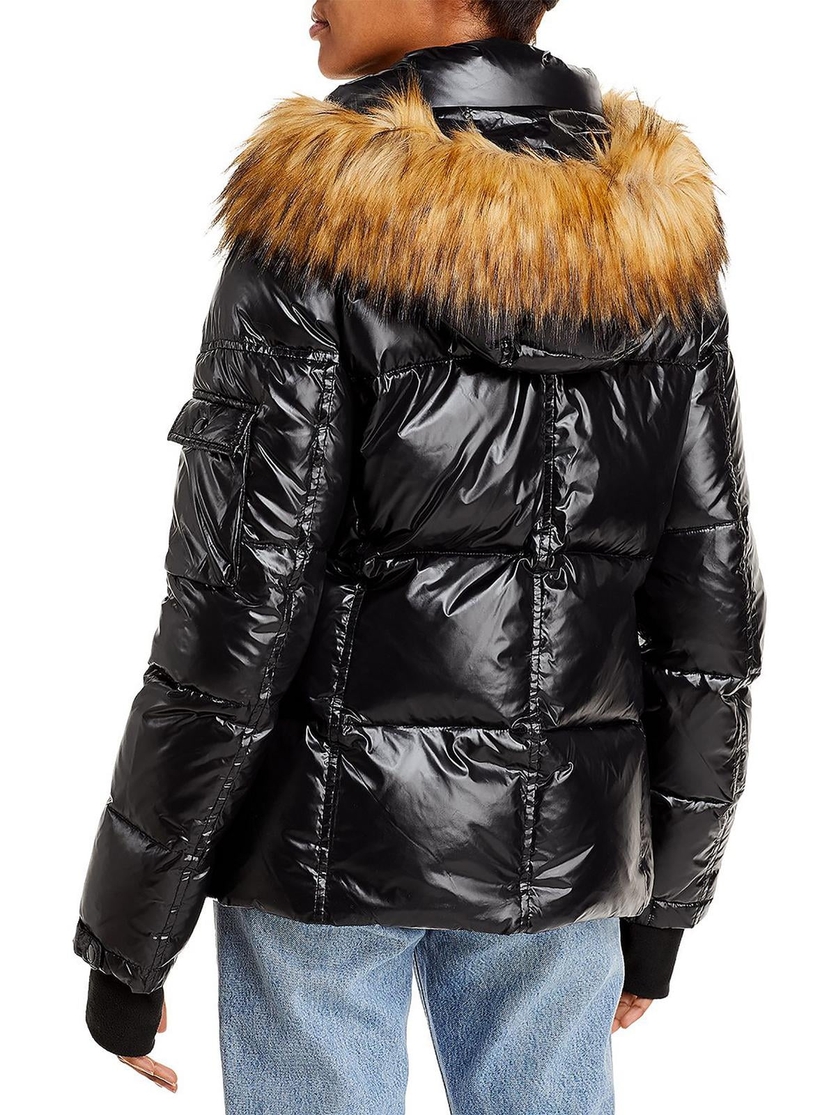 Kylie faux fur trim gloss puffer hot sale