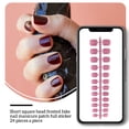 thumbnail image 4 of Jumpingount Paquete de 24 uñas postizas de ataúd esmerilado de cabeza cuadrada corta DIY uñas acrílicas con personalidad de estilo francés Juegos de manicura 24 púrpura, 4 of 5