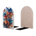 thumbnail image 2 of KLL 3D Butterfly Print Wood Book Ends for Shelves,1 Pair Wood Bookends Book Holder Stand Decorative, Book Stoppers for Heavy Duty Books CD File Video Games, 2 of 8