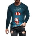 thumbnail image 2 of WXLWZYWL Christmas Long Sleeve T-Shirts for Men Funny Xmas Holiday Printed Tops, Vacation Christmas Shirt Crewneck Tees, 2 of 5
