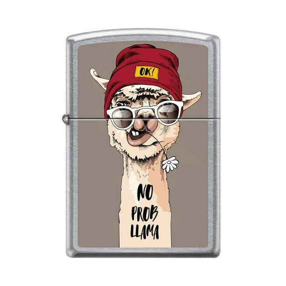 Zippo Lighter - Personalized Custom Message Engraved on Backside for Special Designs Windproof Lighter (No Prob Lama Z5249)