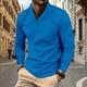 thumbnail image 1 of pstuiky camisas de manga larga para hombre, Camisa informal de manga larga con solapa para hombre top de hombre l, 1 of 5