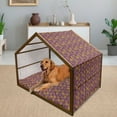 thumbnail image 2 of Vintage Pet House, Traditional Paisley Motifs Pattern Oriental Design Flower Ornaments Curvy Antique, Outdoor & Indoor Portable Dog Kennel with Pillow and Cover, 5 Sizes, Multicolor, by Ambesonne, 2 of 4