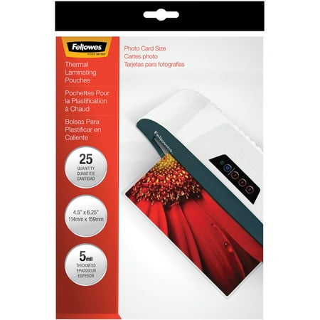 UPC: 0077511520105 | Fellowes  FEL52010  Photo Card Glossy Thermal Laminating Pouches  25 / Pack  Clear