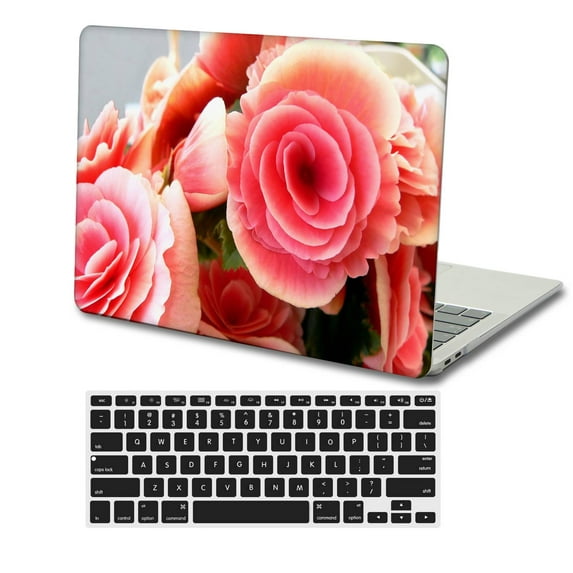 Hard Shell Case for 2016-2021 MacBook Pro 13 inch + Black Keyboard Cover A1706/A1708/A1989/A2159/A2289/A2251/A2338 m1 m2 (Flower 93)