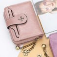 thumbnail image 4 of Cartera vintage plegable de piel sintética con ventana de identificación compacta para mujer, 4 of 5