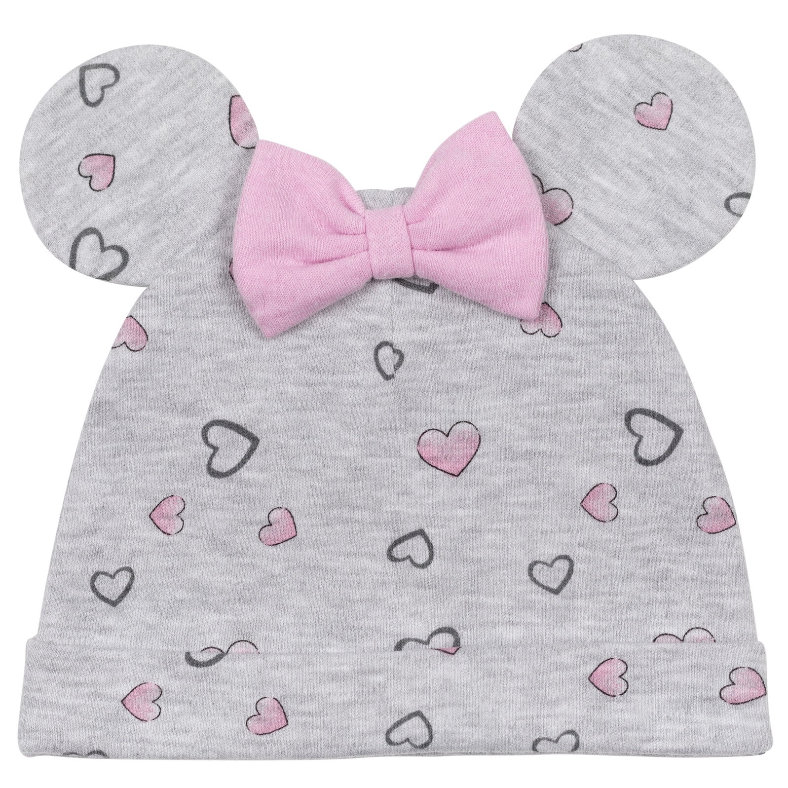 Disney Minnie Mouse Infant Baby Girls Cosplay Bodysuit Pants Bib and Hat 4 Piece Outfit Set Newborn to Infant