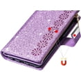 thumbnail image 2 of for iPhone 14 Pro Max Wallet Case with Strap, Premium PU Leather Flip Cover with Card Holder and Kickstand Bracelet Glitter Shockproof TPU Flip Cover Phone Cases for Girls Women, 2 of 16