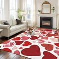thumbnail image 2 of 5'x8' Area Rugs, Red Pink Valentines Indoor Outdoor Area Rug for Living Room Bedroom, Love Heart Pink Red Washable Bathroom Rugs Kitchen Floor Carpet Mats Home Decor Aesthetic, 2 of 8