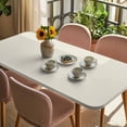 thumbnail image 3 of Cream Solid Color Table Cloths for 5 Foot Rectangle Tables, Aesthetics Contemporary Luxury Patio Waterproof Elastic Fitted Tablecloths, Washable Rectangular Table Cover for Camping, 3 of 8