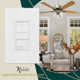 thumbnail image 4 of TOPGREENER Kalide 3-Speed Ceiling Fan Control Combo, in Wall Light and Fan Combination Switch, Single Pole, 2.5A, 720W, Neutral Wire Not Required, TGSFS3-W, White, 4 of 6