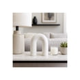 thumbnail image 3 of Marble Rounded Horseshoe for Home or Office Decor - Accent Display for Bathroom, Living Room, and Shelf Styling - Curved Figurine Sculpture Ornament for Coffee Table Decor or Bedroom - 6", White, 3 of 15
