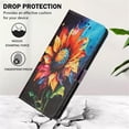 thumbnail image 6 of Leather For Samsung Galaxy A27 5G 6.7-inch Wallet Case Embossed Painted Butterflys&Flowers Pattern, With Card Holder,Wristband,Magnetic Clasp Kickstand Folio Cover,Color-1,For Galaxy A27 (5G), 6 of 7