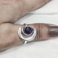 thumbnail image 4 of Natural Amethyst Ring, Rough February Amethyst Ring, Crescent Moon Adjustable Ring, 925 Sterling Silver, Womens Ring, Christmas, Thanksgiving, Handmade, Statement Jewelry, Rough Gemstone Jewelry, 4 of 5