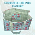 thumbnail image 4 of Vivanta Quilted Tote Bag for Women – Large Size Block Print Cotton Shoulder Bag for Shopping Grocery Travel Work – Handmade Floral Tote Bags Reusable Quilted Beach Bags 16 × 13 × 6 inches, 4 of 10