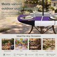 thumbnail image 6 of Round Outdoor Tablecloth with Umbrella Hole and Zipper, Purple Grey Tablecloth with Elastic Waterproof, Modern Purple Geometric Patio Table Covers for 36" - 44" Picnic Pool Tables, 6 of 9