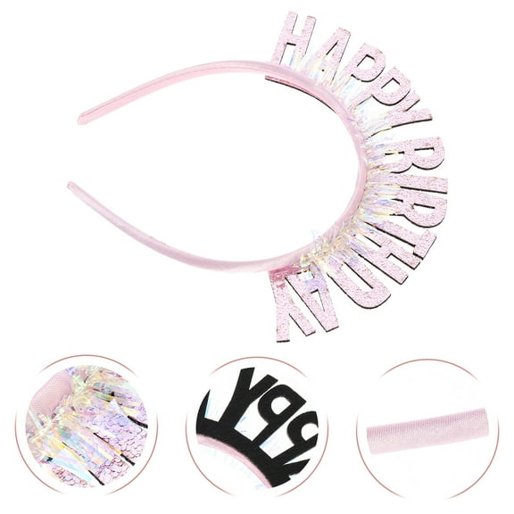 MLINS  Headband for Girls Birthday Hair Hoops Happy Eye-catching Accessory