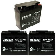 3x Pack - Compatible CSB BATTERY OF AMERICA GP12200 Battery - Replacement UB12220 Universal Sealed Lead Acid Battery (12V, 22Ah, 22000mAh, T4 Terminal, AGM, SLA)