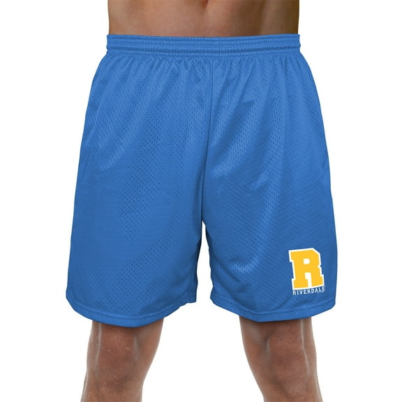 Riverdale Varsity Letter Mens Lined Mesh Shorts, Royal, 2X-Large
