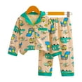 thumbnail image 4 of Conjunto de ropa de hogar para niños con cárdigan de solapa con contraste de otoño, pijama de algodón de licra para niños y niñas, ropa de habitación con aire acondicionado de verano, 4 of 4