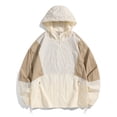 thumbnail image 4 of Mrmaere Men's UPF 50+ Sun Protection Color Block Hooded Jacket Multi Pocket Full Zip Outdoor Hiking Shirt Khaki XL, 4 of 8